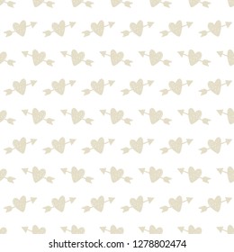 Vector hand drawn hearts seamless pattern. Abstract repeated doodle sketch background. Valentines day, wedding design. Girlish romantic textile, clothes, wrapping paper, invitation card.