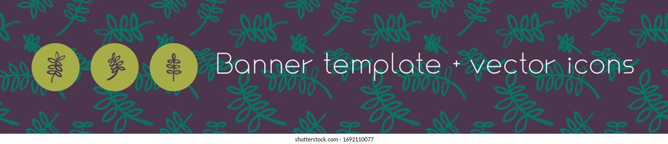 Vector hand drawn herbal pattern for hydroponics and microgreens concept. Floral seamless background with leaves ornament for tea label and Bio food banner with chalk texture. Organic farm design.