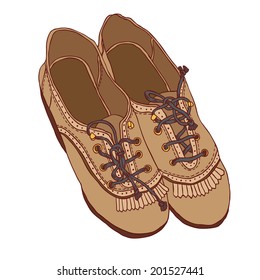 Vector hand drawn hipster shoes