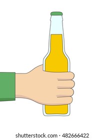 vector hand drawn hand hold a glass of beer. creative oktoberfest and St. Patrick's Day concept sketch