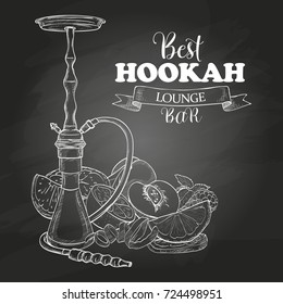 Vector hand drawn hookah