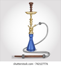 Vector hand drawn hookah