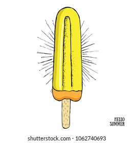 Vector hand drawn ice cream.