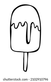 Vector hand drawn ice cream isolated on white backgrounds. Cute dessert illustration. For print, web, design, decor, logo.