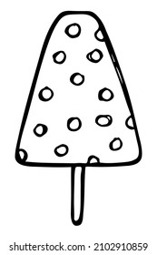 Vector hand drawn ice cream isolated on white backgrounds. Cute dessert illustration. For print, web, design, decor, logo.