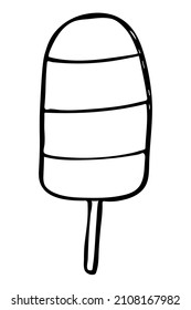 Vector hand drawn ice cream isolated on white backgrounds. Cute dessert illustration. For print, web, design, decor, logo.