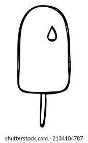 Vector hand drawn ice cream illustration isolated on white backgrounds. Cute dessert clipart. For print, web, design, decor, logo.