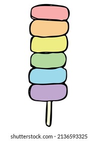 Ilustración de helados dibujada a mano por vectores aislados en fondo blanco. Clíparte de postre dulce. Para imprimir, web, diseño, decoración, logotipo.