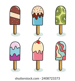 Vector hand drawn ice cream collection