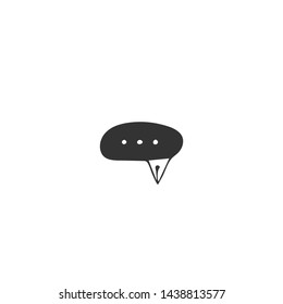 Vector hand drawn icon, online message sign with a pen tip. Writing and publishing theme. For business identity and branding, for writers, copywriters and publishers, for journalist and bloggers.