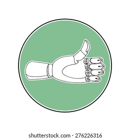Vector hand drawn icon thumb up. Perfect element for your business and motivational info-graphics. Ease recolor.