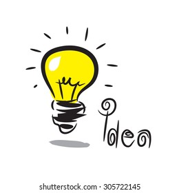 Vector Hand Drawn Ideas Symbol as Bulb 