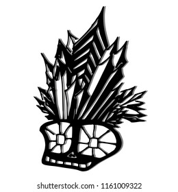 Vector hand drawn illustration, abstract baroque style, fantasy, occultism, tattoo art, template for card, poster banner print for t-shirt.