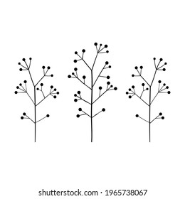 Vector hand drawn illustration of an abstract wildflower