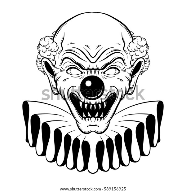 Vector Hand Drawn Illustration Angry Clown Stock Vector (Royalty Free ...