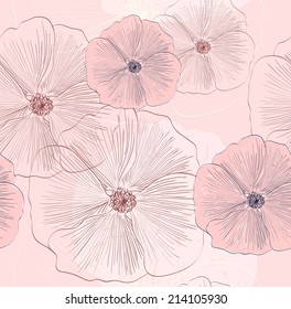 vector hand drawn illustration of beautiful  flower.