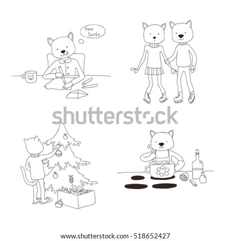 4000 Winter Cat Coloring Pages , Free HD Download