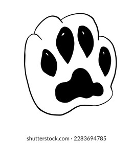 Vector hand drawn illustration of cat's paw ,line art
