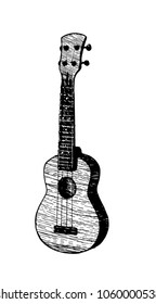 Vector hand drawn illustration of classical acoustic guitar.