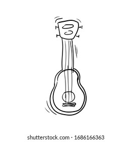 Vector hand drawn illustration of classical acoustic guitar.