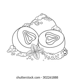 Vector hand drawn illustration of czech dumpling.