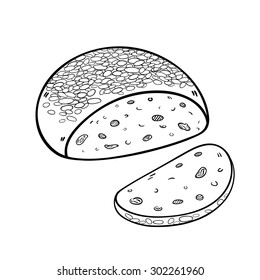 Vector hand drawn illustration of czech easter bread.