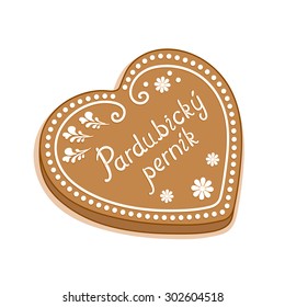 Vector hand drawn illustration of czech gingerbread.