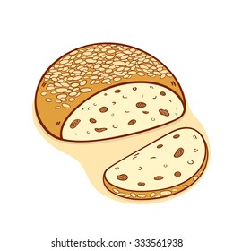 Vector hand drawn illustration of czech easter bread.