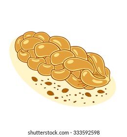 Dibujo a mano vectorial de pastel de Navidad checo.