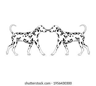 Vector hand drawn  illustration of dalmatian isolated. Creative realistic artwork.  Template for card, poster, banner, print for t-shirt, pin, badge, patch.