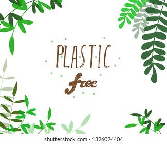 vector hand drawn illustration dedicated to plastic free movement. also can be used in ecological theme.