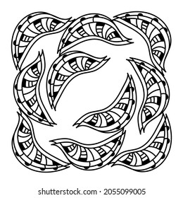 Vector hand drawn illustration for the design. Decorated textured shapes, slices. For postcards or brochures, wall decoration.