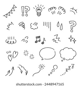 Vector hand drawn illustration of emotional icons