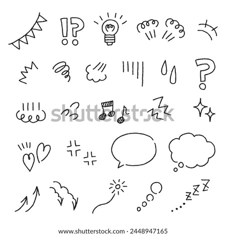Vector hand drawn illustration of emotional icons