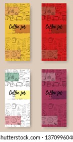 Vector hand drawn illustration with fast food. Restaurant menu. Chalkboard. Sketch.