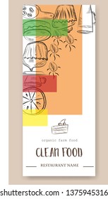 Vector hand drawn illustration with fast food. Restaurant menu. Chalkboard. Sketch.