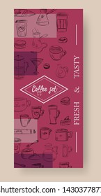 Vector hand drawn illustration with fast food. Restaurant menu. Chalkboard. Sketch.