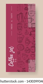 Vector hand drawn illustration with fast food. Restaurant menu. Chalkboard. Sketch.