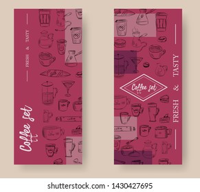 Vector hand drawn illustration with fast food. Restaurant menu. Chalkboard. Sketch.