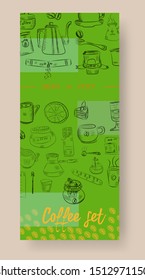 Vector hand drawn illustration with fast food. Restaurant menu. Chalkboard. Sketch.