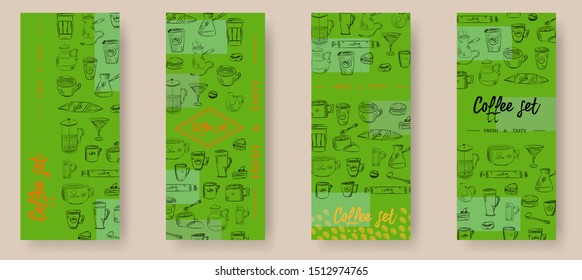 Vector hand drawn illustration with fast food. Restaurant menu. Chalkboard. Sketch.