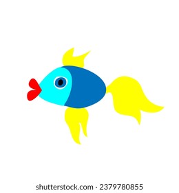Vector hand drawn illustration of a fish on a white background