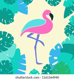 Vector hand drawn illustration of flamingo