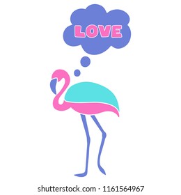 Vector hand drawn illustration of flamingo