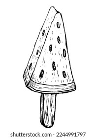 Vector hand drawn illustration of  fruit Ice cream