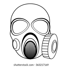Vector hand drawn illustration - gas mask