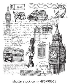 vector hand drawn illustration of great britain