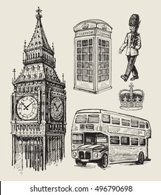 vector hand drawn illustration of great britain