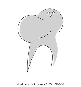 Vector hand drawn illustration of a healthy tooth. Teeth cleaning. Dental treatment. Dentistry Oral hygiene. Doodley.