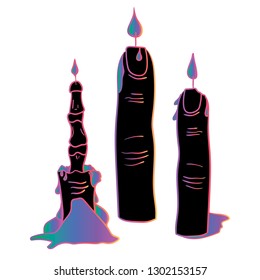 Vector hand drawn illustration of human fingers with fire and melting fingers. Tattoo artwork. Template for card, poster, banner, print for t-shirt.  Surreal illustration